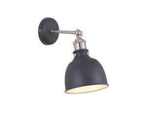 Ottoerba Adjustable Wall Lamp, 1 x E27, Graphite / Satin Nickel / Silver