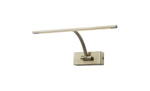 Polenta 34cm 1 Arm Wall Lamp/Picture Light, 1 x 6W LED, 3000K, 470lm, Antique Brass, 3yrs Warranty