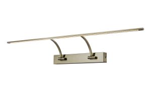 Polenta 90cm 2 Arm Wall Lamp/Picture Light, 1 x 16W LED, 3000K, 1200lm, Antique Brass, 3yrs Warranty