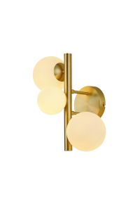Monza Wall Lamp, 3 x G9, Satin Gold, Opal Glass