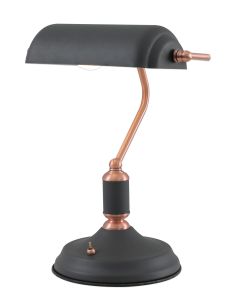 Tourish Table Lamp 1 Light With Toggle Switch, Graphite/Copper