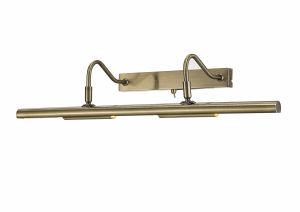 Abacus 60cm 16W Replaceable LED Dimmable Wall/Picture Light Switched 2700K Antique Brass