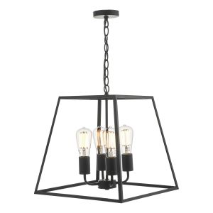 Academy 4 Light E27 Black Adjustable Lantern Fitting