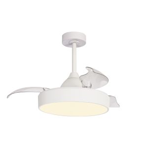 Alaska 43cm 45W LED Dimmable Ceiling Light With Built-In 25W DC Fan, 2700-5000K Remote & APP Control, 2500lm, White, 5yrs Warranty