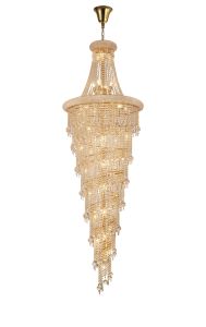 Alexandra 78cm Pendant 4 Layer Spiral 49 Light E14 Gold/Crystal Item Weight: 44.65kg