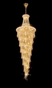 Alexandra 95cm Pendant 7 Layer Spiral 63 Light E14 Gold/Crystal Item Weight: 66.4kg