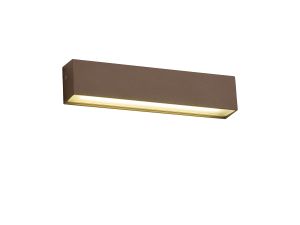 Cario Wall Lamp, 1 x 9W LED, 3000K, 550lm, IP65, Dark Brown/Frosted, 3yrs Warranty