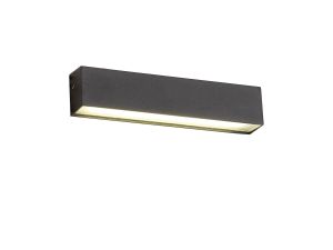 Cario Wall Lamp, 1 x 9W LED, 3000K, 550lm, IP65, Matt Black/Frosted, 3yrs Warranty