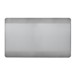 Trendi, Artistic Modern Double Blanking Plate, Brushed Steel Finish, BRITISH MADE, (25mm Back Box Required), 5yrs Warranty