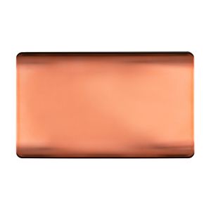 Trendi, Artistic Modern Double Blanking Plate, Copper Finish, BRITISH MADE, (25mm Back Box Required), 5yrs Warranty