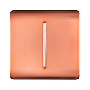 Trendi, Artistic Modern 10A Triple Pole Bathroom Fan Isolator Switch Copper Finish, BRITISH MADE, (25mm Back Box Required), 5yrs Warranty