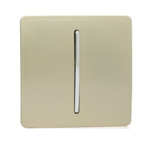 Trendi, Artistic Modern 10A Triple Pole Bathroom Fan Isolator Switch Champagne Gold Finish, BRITISH MADE, (25mm Back Box Required), 5yrs Warranty