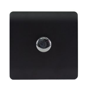 Trendi, Artistic Modern 1 Gang 1 Way LED Dimmer Switch 5-150W LED / 120W Tungsten, Matt Black/Chrome Finish, (35mm Back Box Required), 5yrs Warranty