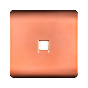 Trendi, Artistic Modern Single PC Ethernet Cat 5 & 6 Data Outlet Copper Finish, BRITISH MADE, (35mm Back Box Required), 5yrs Warranty