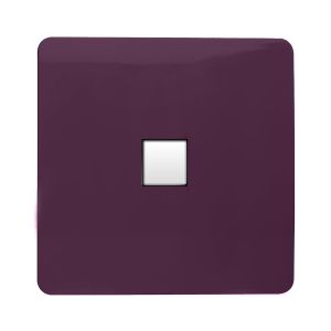 Trendi, Artistic Modern 1 Gang RJ11 Telephone Plum Finish, BRITISH MADE, (35mm Back Box Required), 5yrs Warranty