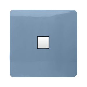 Trendi, Artistic Modern Single PC Ethernet Cat 5 & 6 Data Outlet Sky Finish, BRITISH MADE, (35mm Back Box Required), 5yrs Warranty