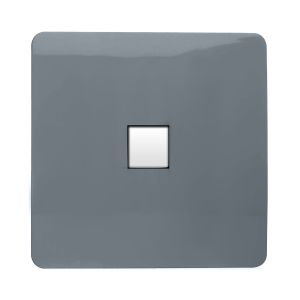 Trendi, Artistic Modern Single PC Ethernet Cat 5 & 6 Data Outlet Warm Grey Finish, BRITISH MADE, (35mm Back Box Required), 5yrs Warranty