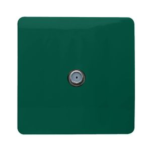 Trendi, Artistic Modern F-Type Satellite 1 Gang Dark Green Finish, BRITISH MADE, (25mm Back Box Required), 5yrs Warranty