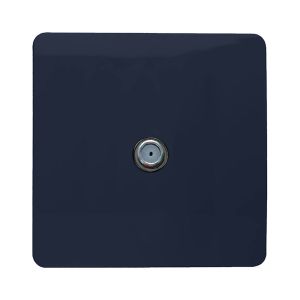 Trendi, Artistic Modern F-Type Satellite 1 Gang Navy Blue Finish, BRITISH MADE, (25mm Back Box Required), 5yrs Warranty