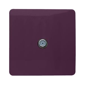 Trendi, Artistic Modern F-Type Satellite 1 Gang Plum Finish, BRITISH MADE, (25mm Back Box Required), 5yrs Warranty