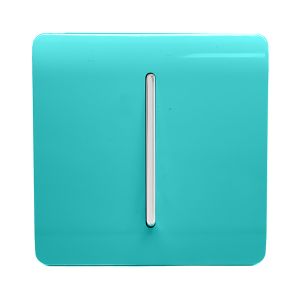 Trendi, Artistic Modern 1 Gang 3 Way Intermediate Bright Teal Finish, BRITISH MADE, (25mm Back Box Required), 5yrs Warranty