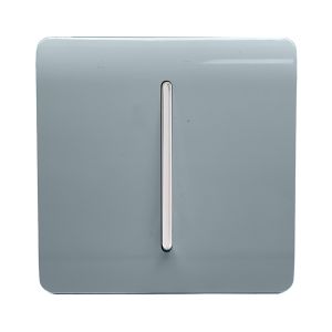 Trendi, Artistic Modern 1 Gang 3 Way Intermediate Cool Grey Finish, BRITISH MADE, (25mm Back Box Required), 5yrs Warranty