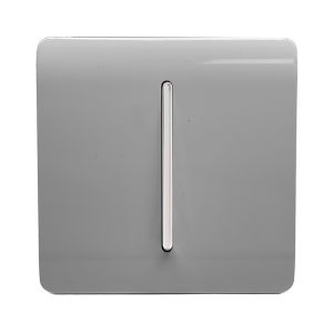 Trendi, Artistic Modern 1 Gang 2 Way 10 Amp Rocker Light Grey Finish, BRITISH MADE, (25mm Back Box Required), 5yrs Warranty