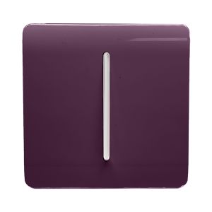 Trendi, Artistic Modern 1 Gang Doorbell Plum Finish, BRITISH MADE, (25mm Back Box Required), 5yrs Warranty