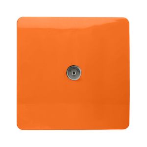 Trendi, Artistic Modern TV Co-Axial 1 Gang Orange Finish, BRITISH MADE, (25mm Back Box Required), 5yrs Warranty