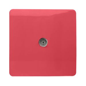 Trendi, Artistic Modern TV Co-Axial 1 Gang Strawberry Finish, BRITISH MADE, (25mm Back Box Required), 5yrs Warranty