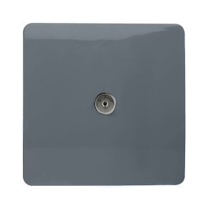 Trendi, Artistic Modern TV Co-Axial 1 Gang Warm Grey Finish, BRITISH MADE, (25mm Back Box Required), 5yrs Warranty