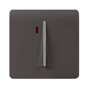 Trendi, Artistic Modern 45 Amp Neon Insert Double Pole Switch Dark Brown Finish, BRITISH MADE, (35mm Back Box Required), 5yrs Warranty