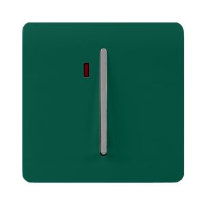 Trendi, Artistic Modern 45 Amp Neon Insert Double Pole Switch Dark Green Finish, BRITISH MADE, (35mm Back Box Required), 5yrs Warranty