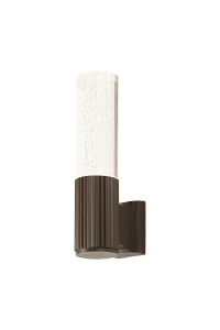 Gullo Ribbed Line Wall Lamp With Bubble Acrylic Shade, 1 x GU10, IP54, Dark Brown/Clear, 2yrs Warranty