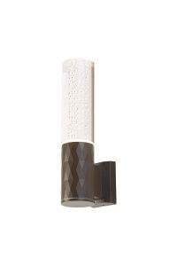 Gullo Diamond Pattern Wall Lamp With Bubble Acrylic Shade, 1 x GU10, IP54, Dark Brown/Clear, 2yrs Warranty