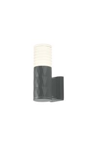 Gullo Diamond Pattern Wall Lamp With Horizontal Line Acrylic Shade, 1 x GU10, IP54, Grey/Clear/Frosted, 2yrs Warranty
