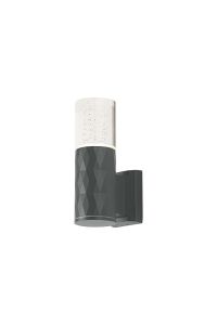 Gullo Diamond Pattern Wall Lamp With Bubble Acrylic Shade, 1 x GU10, IP54, Grey/Clear, 2yrs Warranty
