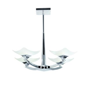 Endon AYRES-4CH Ayres 4 Light Semi Flush Polished Chrome Plate/Scavo Glass Finish