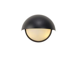 Gancia Wall Light, 2 x E14, IP54, Satin Black/Opal Glass