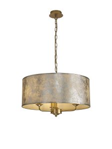 Banyan 3 Light Multi Arm Pendant With 50cm x 20cm Silver Leaf Shade Champagne Gold/Silver Leaf