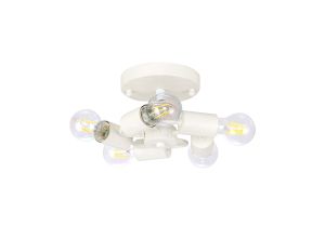 Baymont 25cm White 5 Light E27 Universal Flush Ceiling Fixture, Suitable For A Vast Selection Of Shades