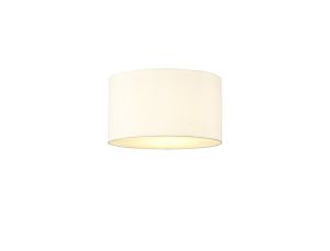 Baymont White 3 Light E27 Flush With 30cm x 17cm Faux Silk Shade, Ivory Pearl/White Laminate & Frosted Acrylic Diffuser