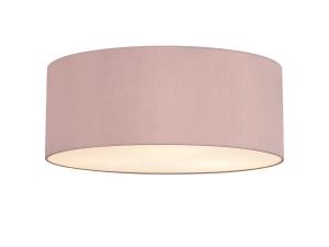 Baymont White 5 Light E27 Universal Flush Ceiling Fixture With 60cm x 22cm Dual Faux Silk Shade, Taupe/Halo Gold & Frosted Acrylic Diffuser