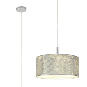 Baymont 40cm Polished Chrome 5 Light E27 Single Pendant With 50cm x 20cm Silver Leaf Shade