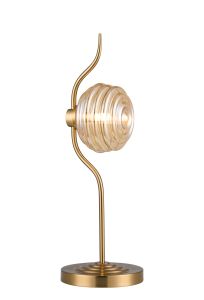 Corte 1 Light Table Lamp With 160mm Glass, Brass/Amber