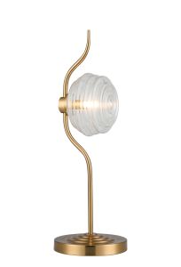 Corte 1 Light Table Lamp With 160mm Glass, Brass/Clear