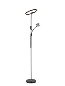 Calido 2 Light Floor Lamp, 20+5W LED, 3000-6000K Touch Dimmable/Remote Control, 2300lm, Black, 3yrs Warranty