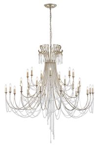 Celine 158cm Pendant Chandelier 28 Light E14 Aged Silver/Clear Crystal Item Weight: 26.5kg