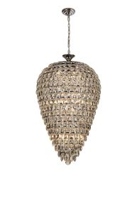 Coniston 60cm Acorn Pendant, 16 Light E14, Polished Chrome/Crystal, Item Weight: 40.60kg