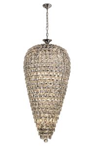 Coniston 60cm Tall Acorn Pendant, 20 Light E14, Polished Chrome/Crystal, Item Weight: 48.30kg